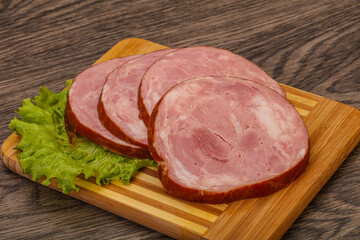 Slices of pork meat ham