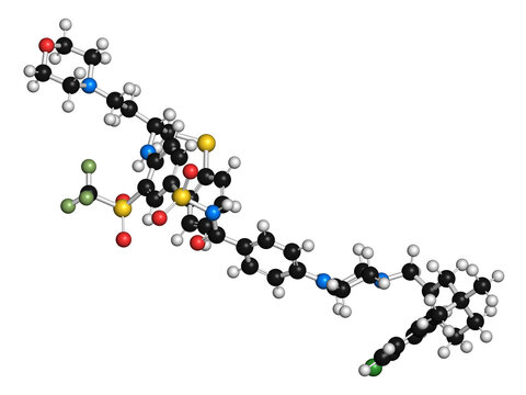 Navitoclax drug molecule, illustration