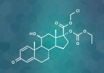 Loteprednol etabonate drug molecule, illustration
