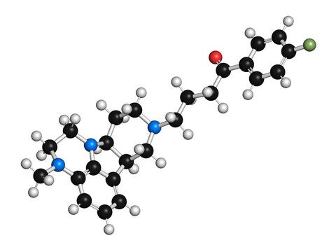 Lumateperone antipsychotic drug molecule, illustration