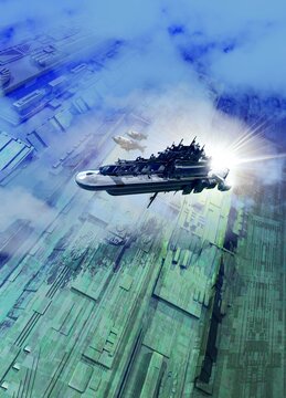 Space travel, conceptual illustration