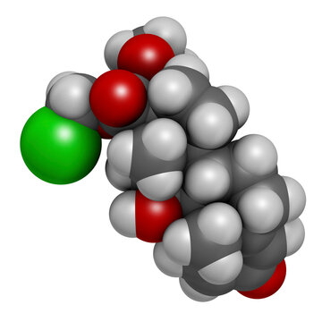 Loteprednol etabonate drug molecule, illustration