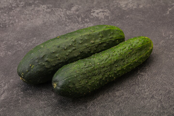 Ripe organic natural green cucumber