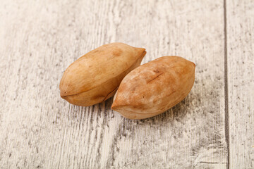 Tasty pecan nut heap isolated