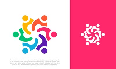 Fototapeta premium Global Community Logo Icon Elements Template. Community human Logo template vector. Community health care. Abstract Community logo. Social Networking logo designs.