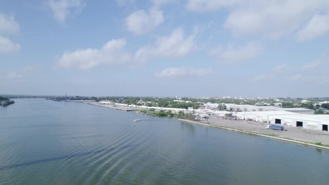 Dronie of a tampico bridge