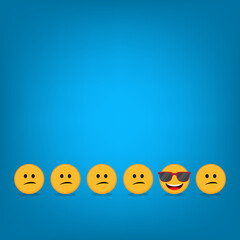 Be different - Being different, standing out from the crowd -The smiling emoji also represents the concept of positivity, individuality , confidence, uniqueness, innovation, creativity.