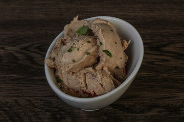 Herring butter spread in the bowl