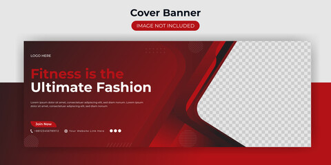 Social banners for sports, jogging, gym facebook cover template - obrazy, fototapety, plakaty