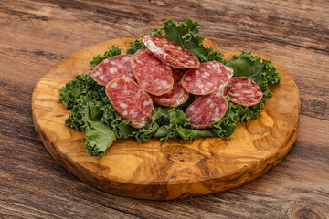 Iberian pork Fuet sausage slices