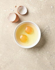 bowl of raw eggs