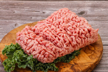 Raw pork minced meat for cooking