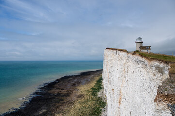 Fototapeta na wymiar lighthouse on the cliff top