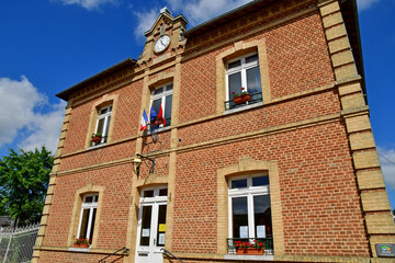 Fototapeta na wymiar Fresne l Archeveque; France - june 24 2021 : the town hall