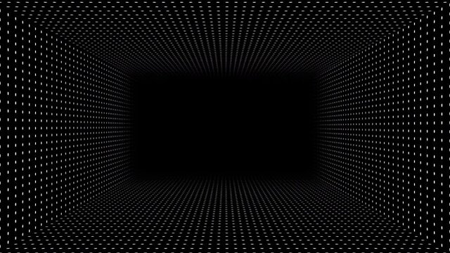 Infinite rectangular tunnel with led spotlights LOOP 4k