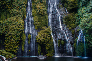 Beautiful view of hidden waterfall in Bali