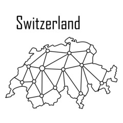 Switzerland map icon, vector illustration in black on a white background.