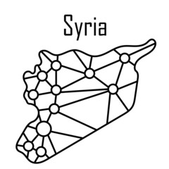 Syria map icon, vector illustration in black isolated on white background.