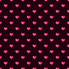 Heart pattern pixel art. Seamless pattern. Pixel art heart pattern. Valentine's Day.