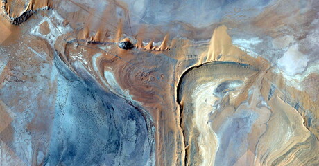 the shapes of the wind,  abstract photography of the deserts of Africa from the air. aerial view of...