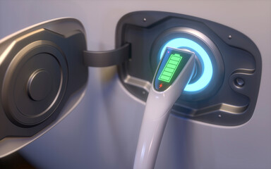Electric vehicle charging, illustration