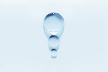 drop of water on blue background
