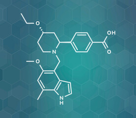 Iptacopan drug molecule, illustration