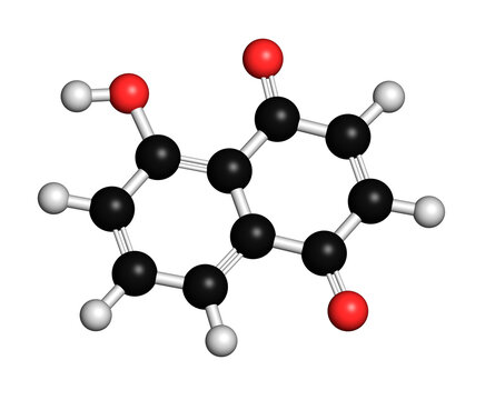 Juglone walnut molecule, illustration