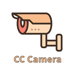 CC Camera color icon vector illustration