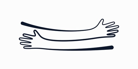 Hands hugs simple an illustration