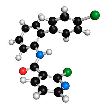 Boscalid fungicide molecule, illustration
