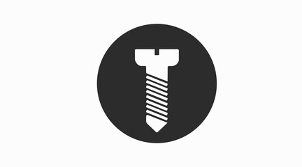 Screw Icon. Vector editable flat black illustration of a screw silhouette