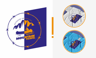 Mountain Travel t-shirt design, vector.