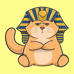 a british short hair golden cat with pharaoh accessories