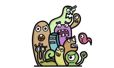 colorful cute character doodle art