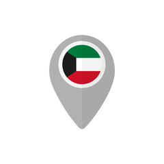 Fototapeta premium Map pin with the flag of Kuwait.