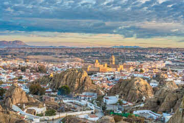 Naklejka premium Sunrise in Guadix, Granada, Andalusia, Spain.