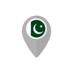 Map pin with the flag of Pakistan.