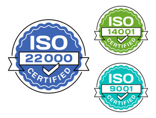 ISO certified badges set with in seal shape