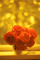 Flowers with bokeh and blur effect