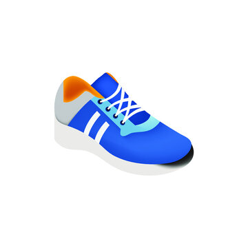 Sneaker shoe vector flat icon. Isolated running, sport shoe emoji illustration. Modern fashion sneakers on white background. Bright color.