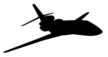 Silhouette eines Verkehrsflugzeuges - obrazy, fototapety, plakaty