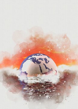 Climate change, conceptual illustration