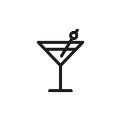 Martini glass icon with white background.