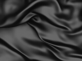 Fototapeta premium Abstract background luxury cloth waves. dark wavy soft wrinkled fabric