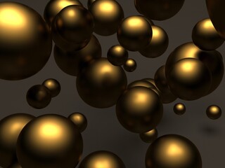 Golden polish spheres ballc design background
