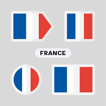 Set of 4 symbols with the flag of France.