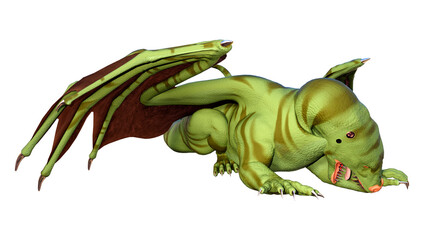 Fototapeta premium 3D Rendering Fairy Tale Dragon on White