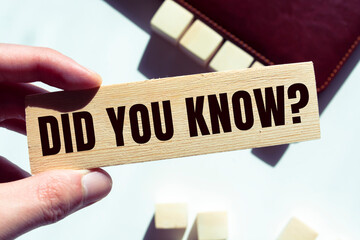 Text sign showing Did you know?