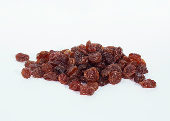 An image isolated close-up pile currant dry or grape dry is a sweet fruit food.